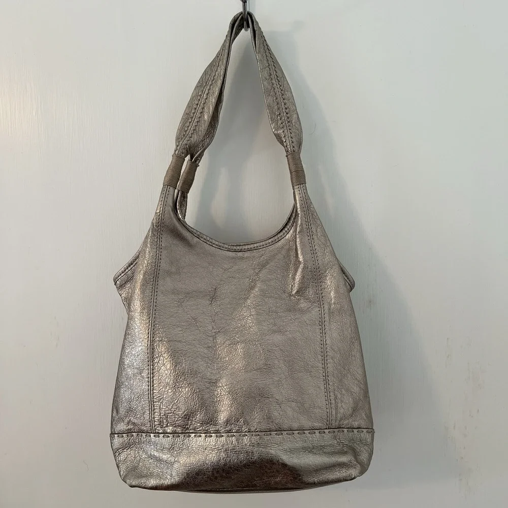 The Sak Gold Distressed Pig Leather Mod Hobo Bag